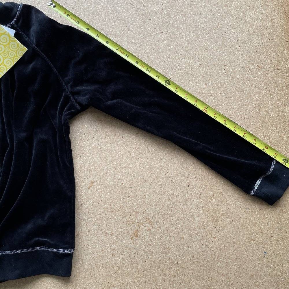 Velvet Velour Black Track Suit Top Jacket | Women's Size Small Y2K Style QVC - Picture 11 of 11